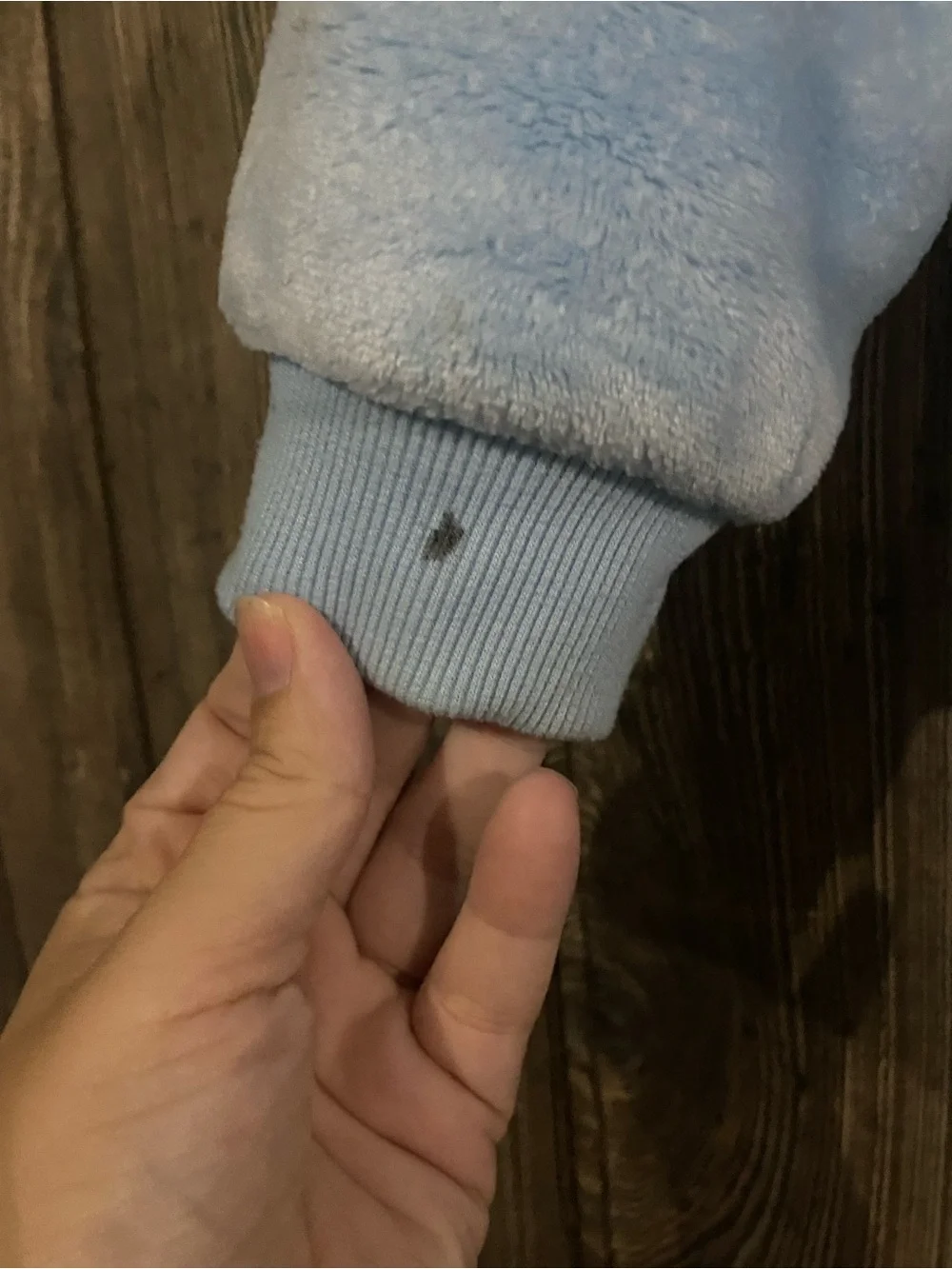 Disney Light Blue Plush Hooded Jacket with Pink Lining and Gold Accents
